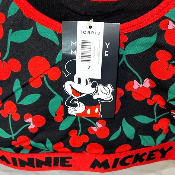 NWT Torrid Disney Mickey Minnie Sports Bra/Bralette, Size 3 - Picture 3 of 4